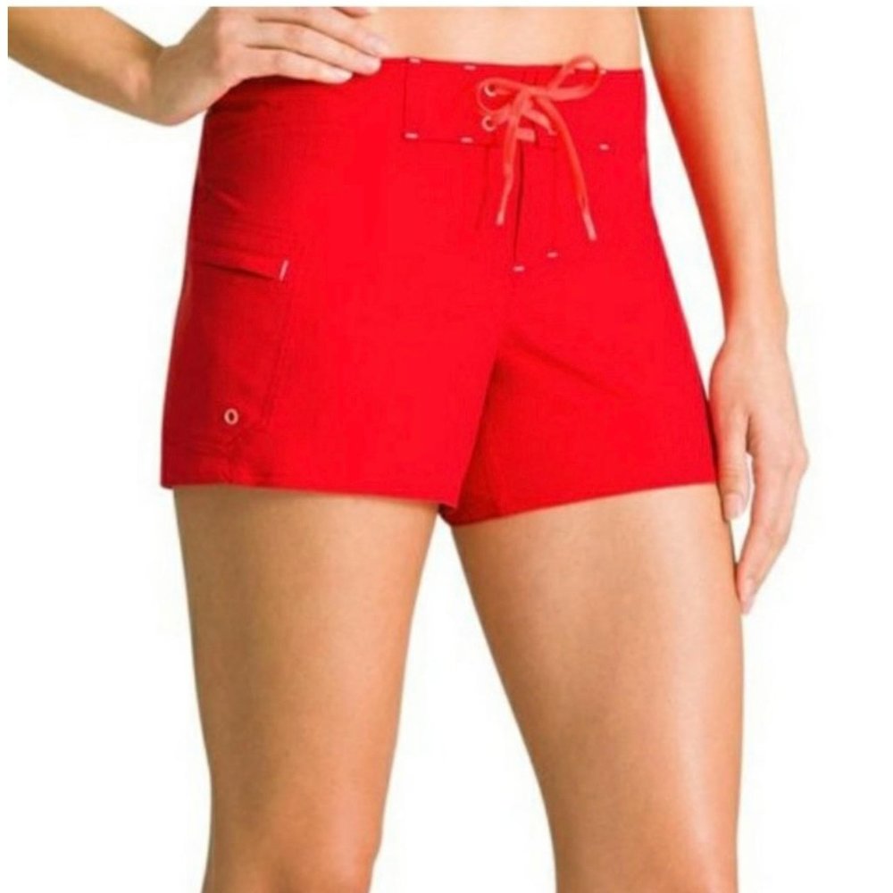 Athleta Large XL Orange Board Swim Shorts